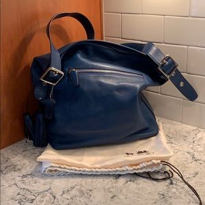 Coach legacy blue leather hobo shoulder bag.